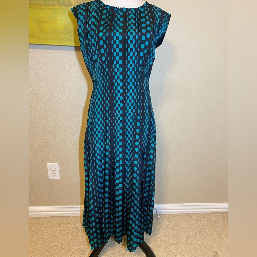 NWT Vintage J. Peterman Sleeveless Polka Dot Dress, Size 8
